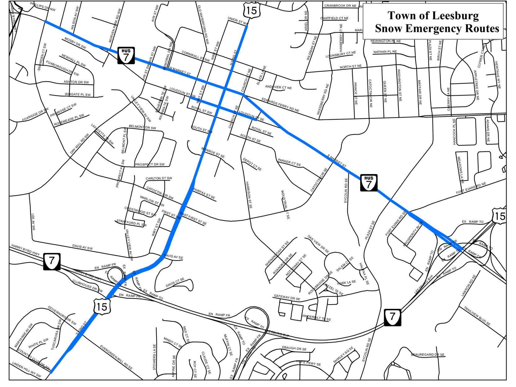 Leesburg Snow Emergency Route